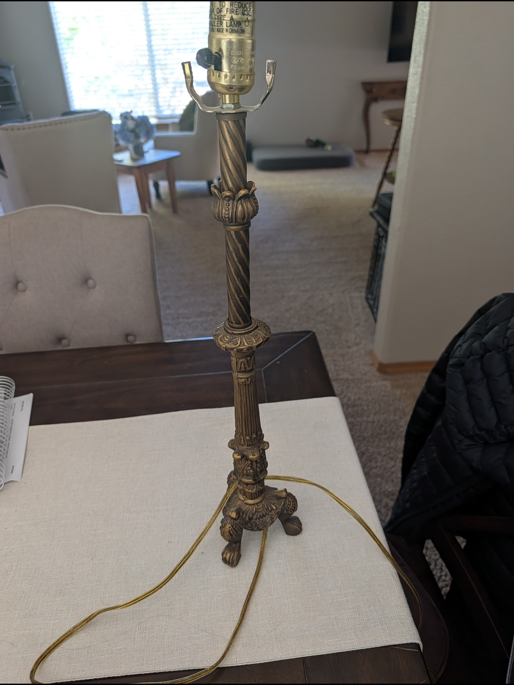Antique-Style Brass Table Lamp